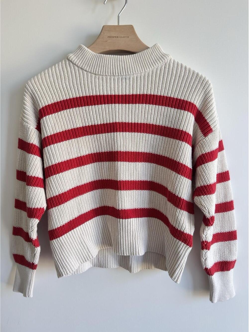 Part Two Red White Striped Organic Cotton Knit Sweater Size S Denmark